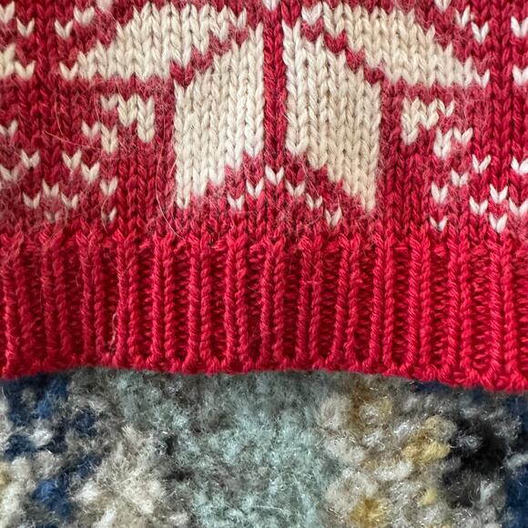 Croft Barrow Fair Isle Christmas Sweater Reindeer Size XL Silk Silver Clasp - Picture 6 of 11